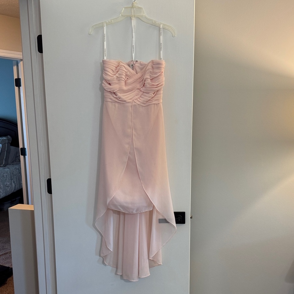 David's Bridal Strapless Pink Dress